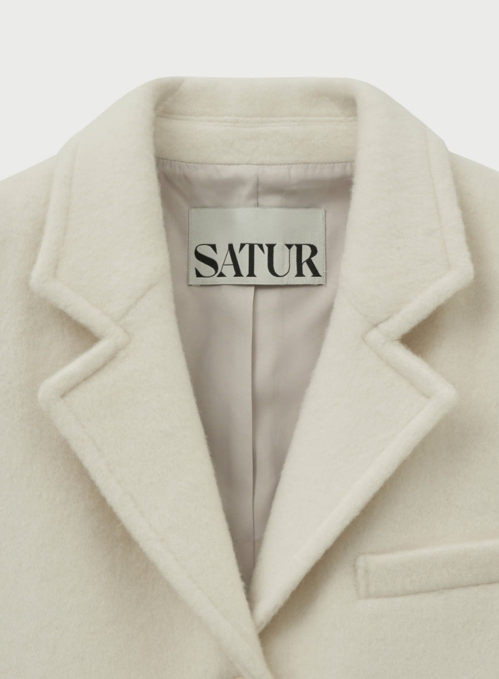 [satur] (W) Alpaca Wool Blend Single Blazer - Cream