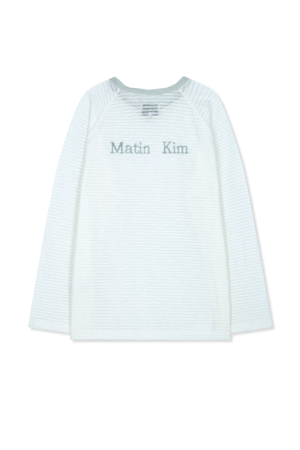 Matinkim Twist Boat Neck Stripe Logo Top IN White