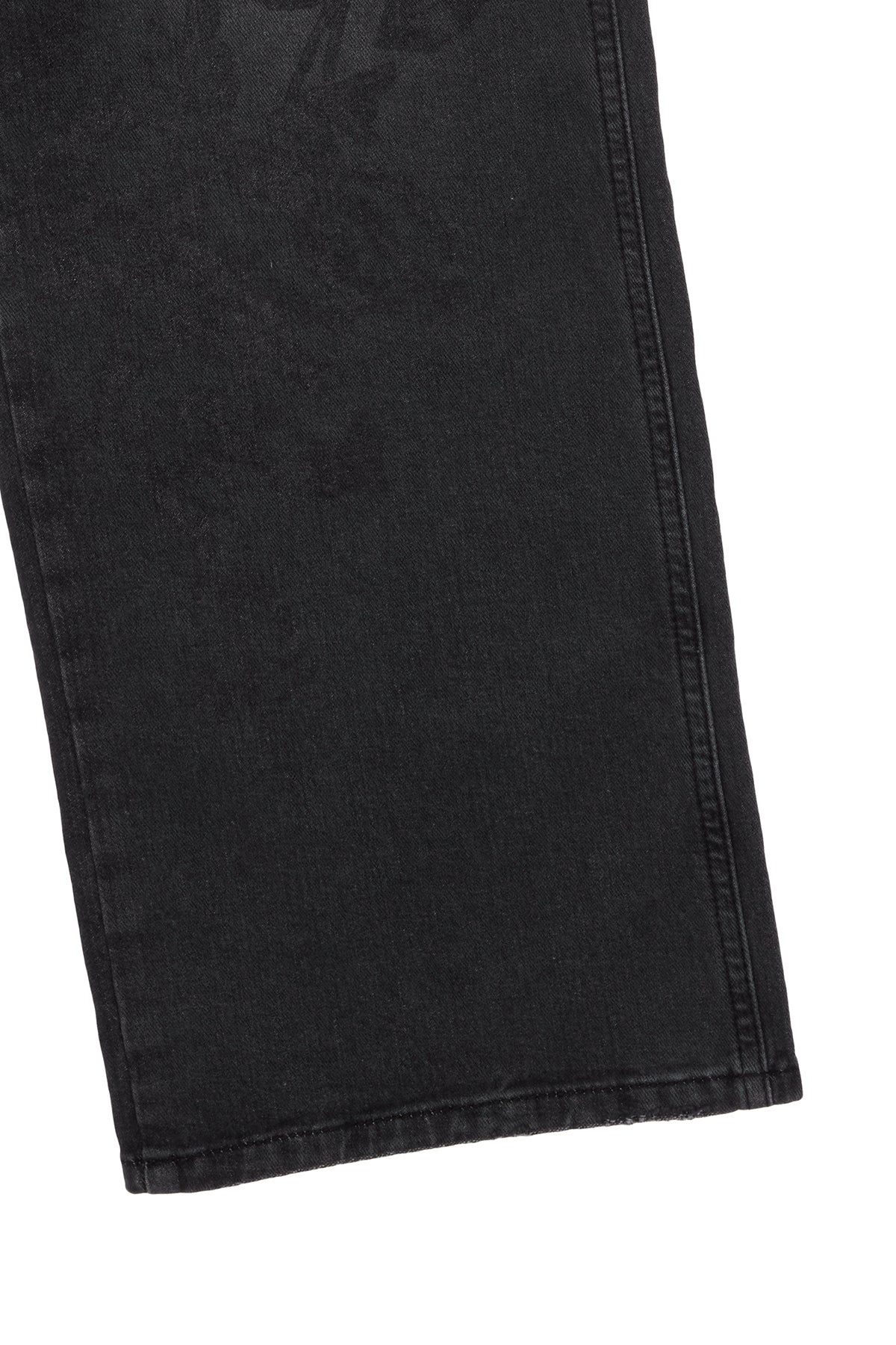 Matinkim Flower Printed Denim Pants IN Charcoal