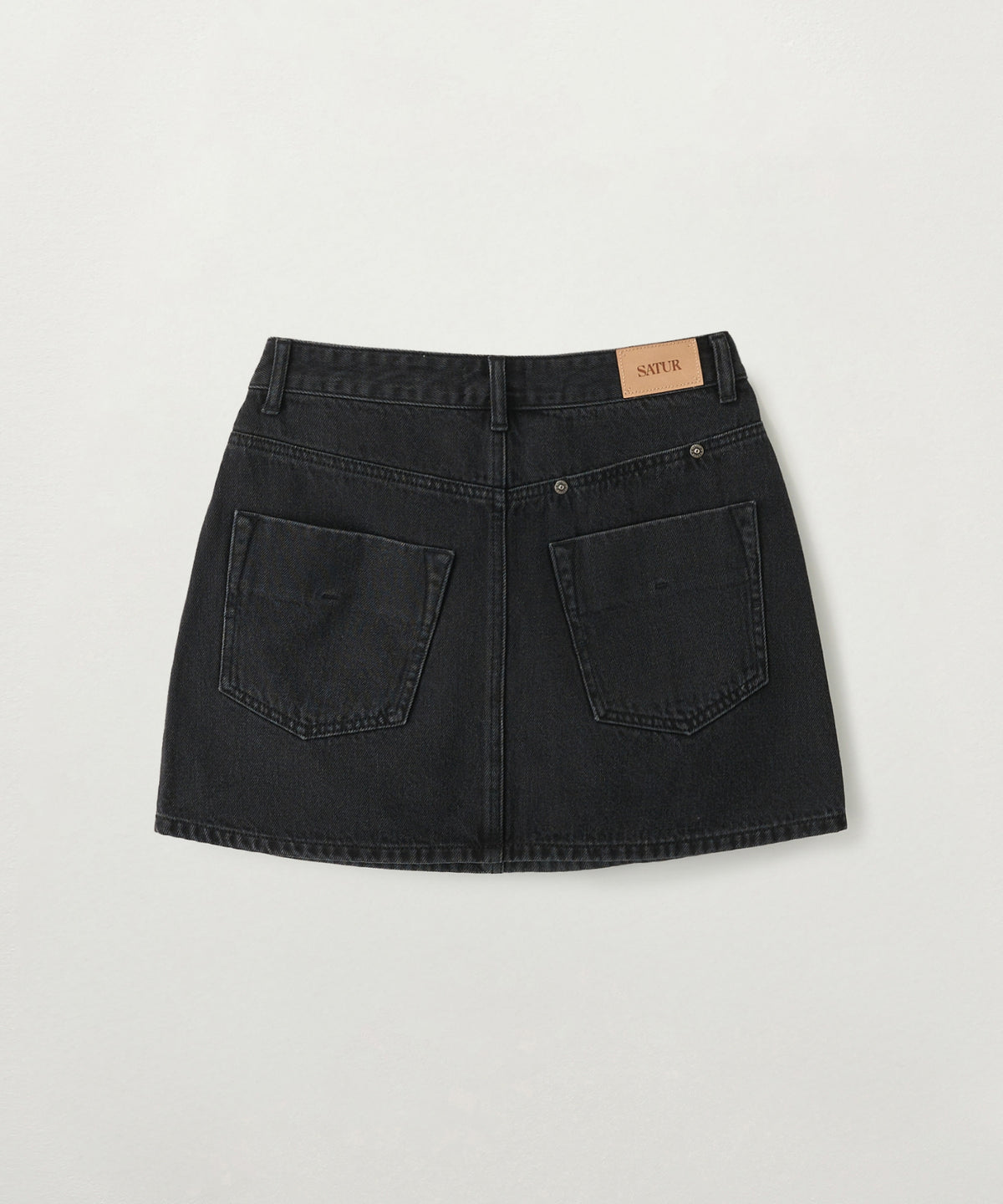 Satur (W) Contrast Denim Mini Skirt - Black
