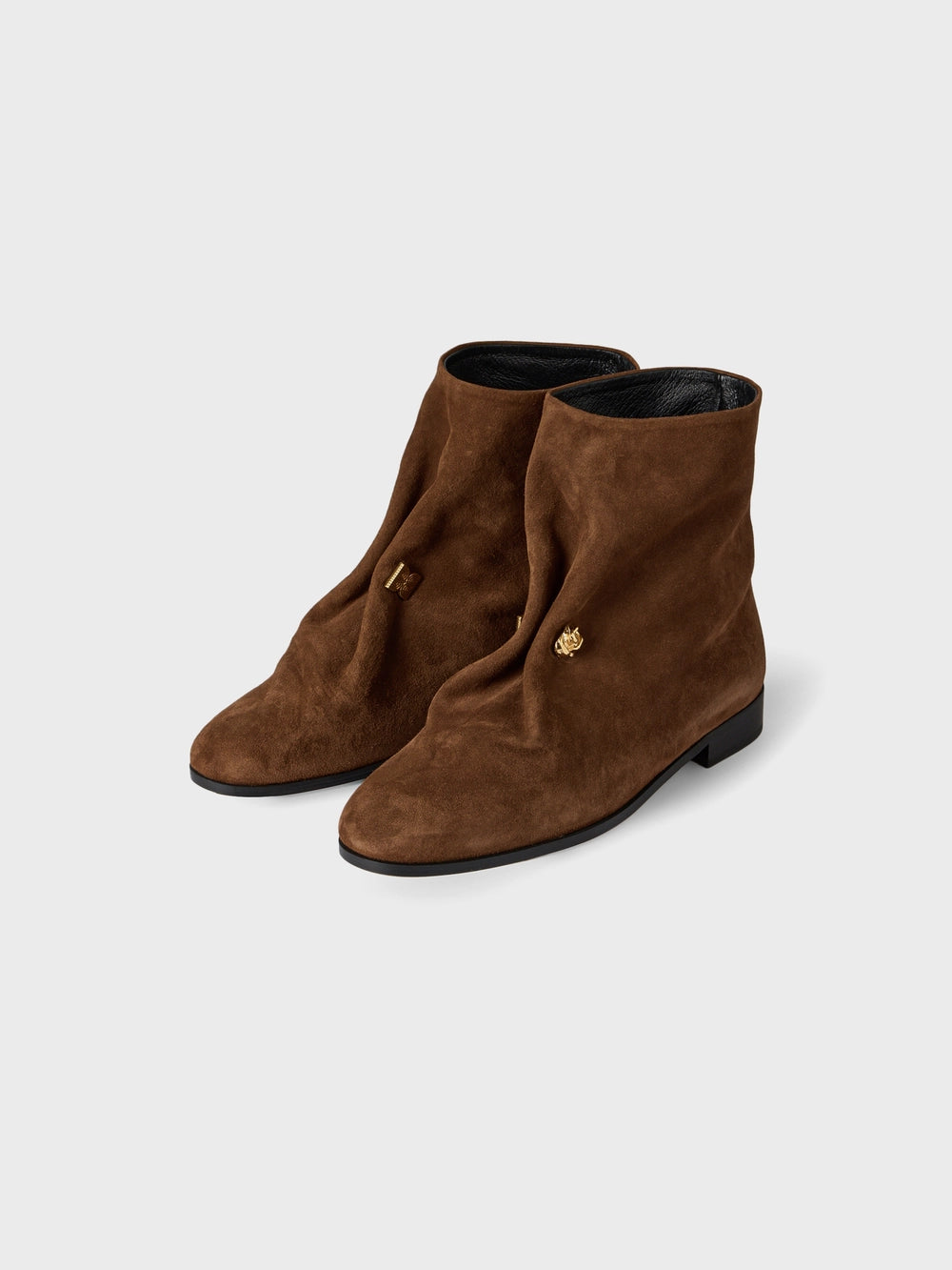 EENK Brooch Ankle Boots - Brown