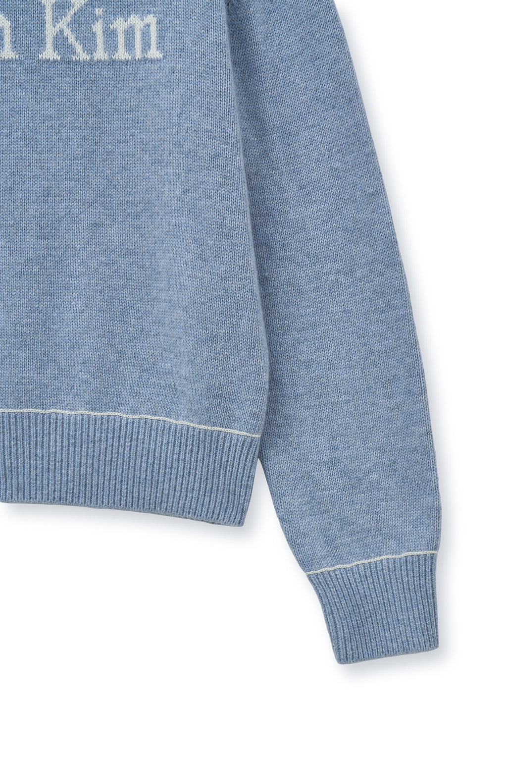 [matinkim] COLOR TRIM LINE LOGO PULLOVER IN LIGHT BLUE