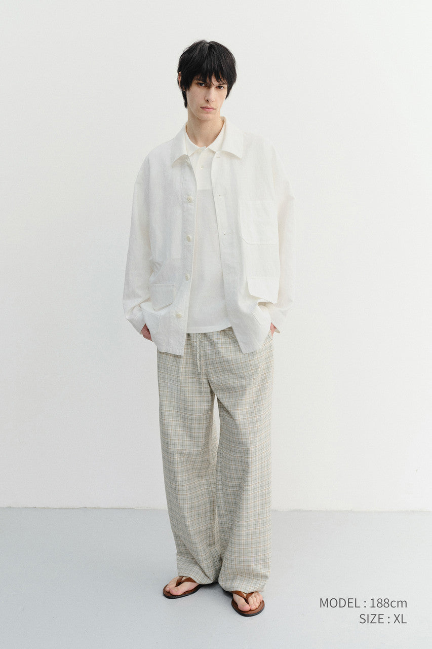 Dunst Unisex Checked Pajama Slacks Olive Check