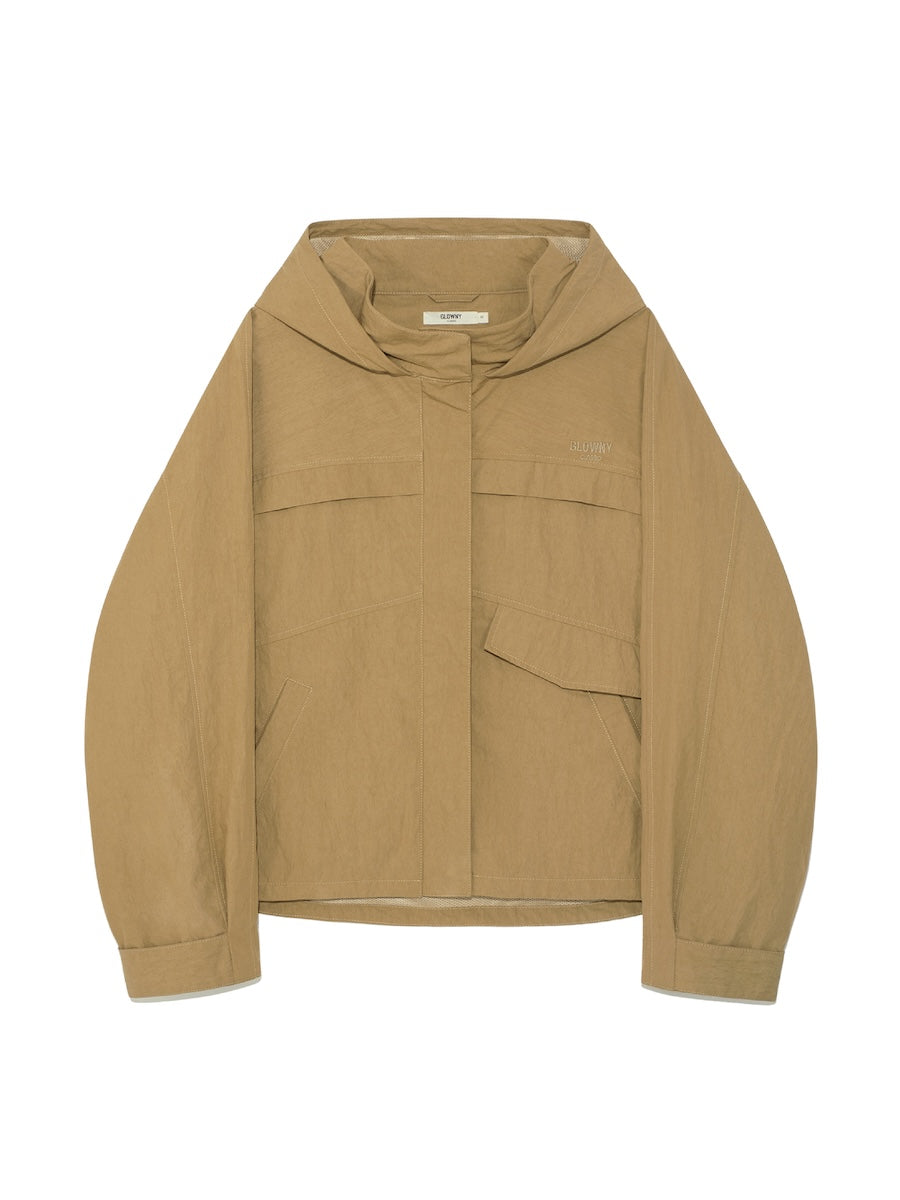 GLOWNY G Packable Hood Jacket (Brown)