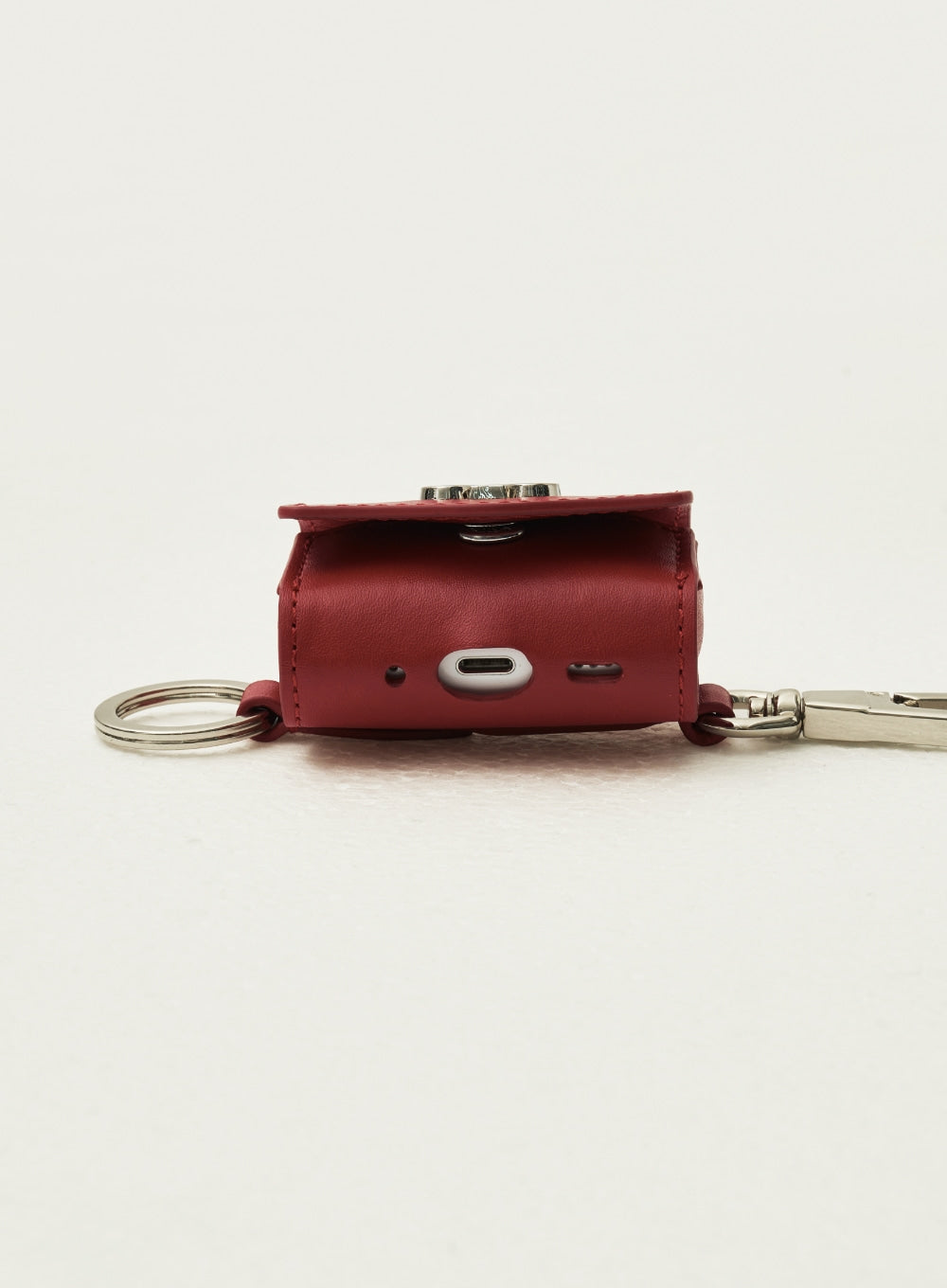 [satur] Satur Keyring Leather Airpods Case - Red