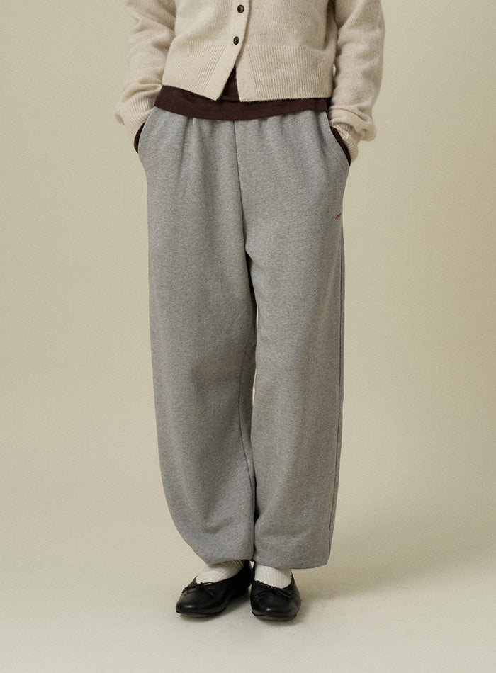 Mango Maniplease Notie Jogger Pants Melange Grey