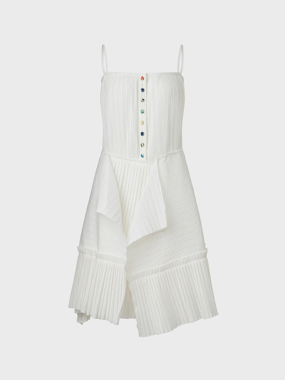 EENK Pleated Button-Up Dress - Ivory