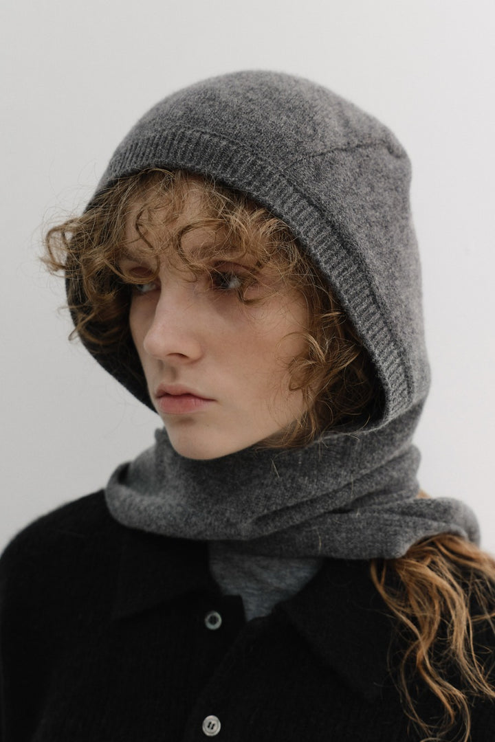Dunst Babushka Scarf Melange Grey