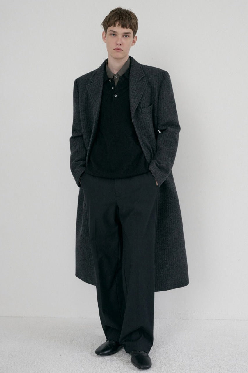 Dunst Unisex 2-Way 3 Button Coat Grey Stripe