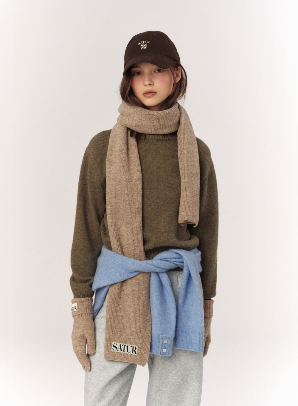 [satur] Verona Knit Muffler - Beige