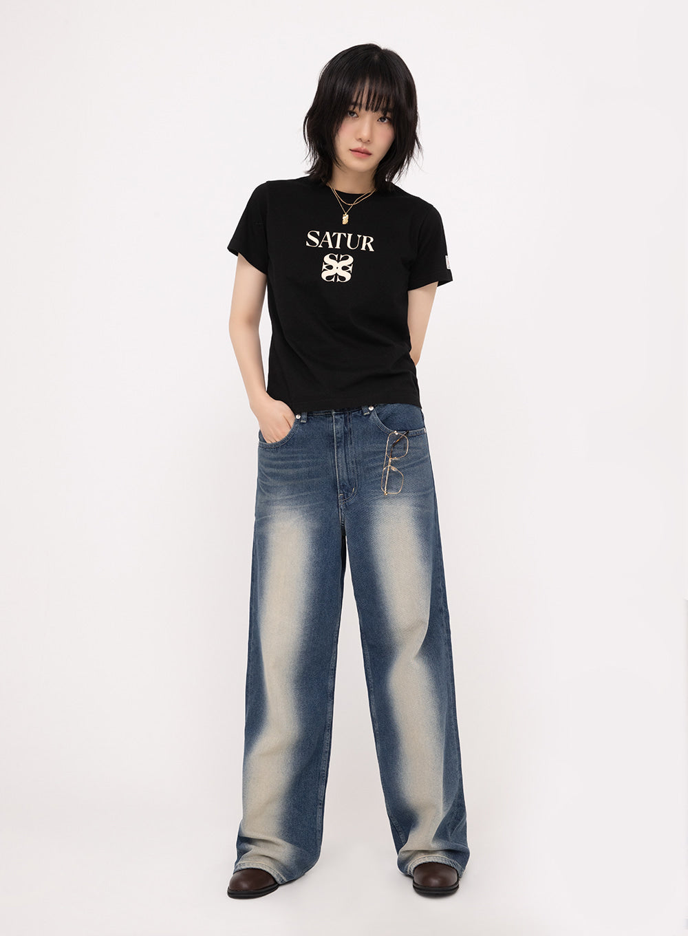 [satur] Classic Logo T-shirt - Classic Black