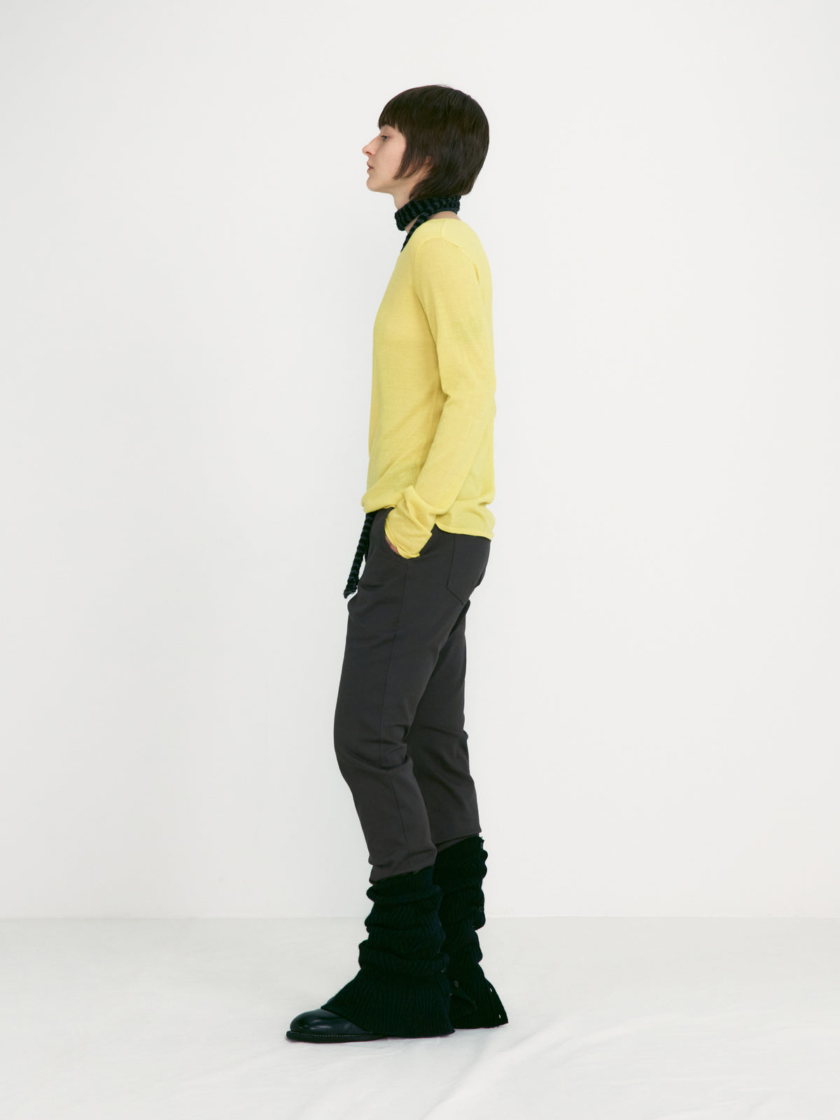 Low Classic U Neck Knitted Top Yellow