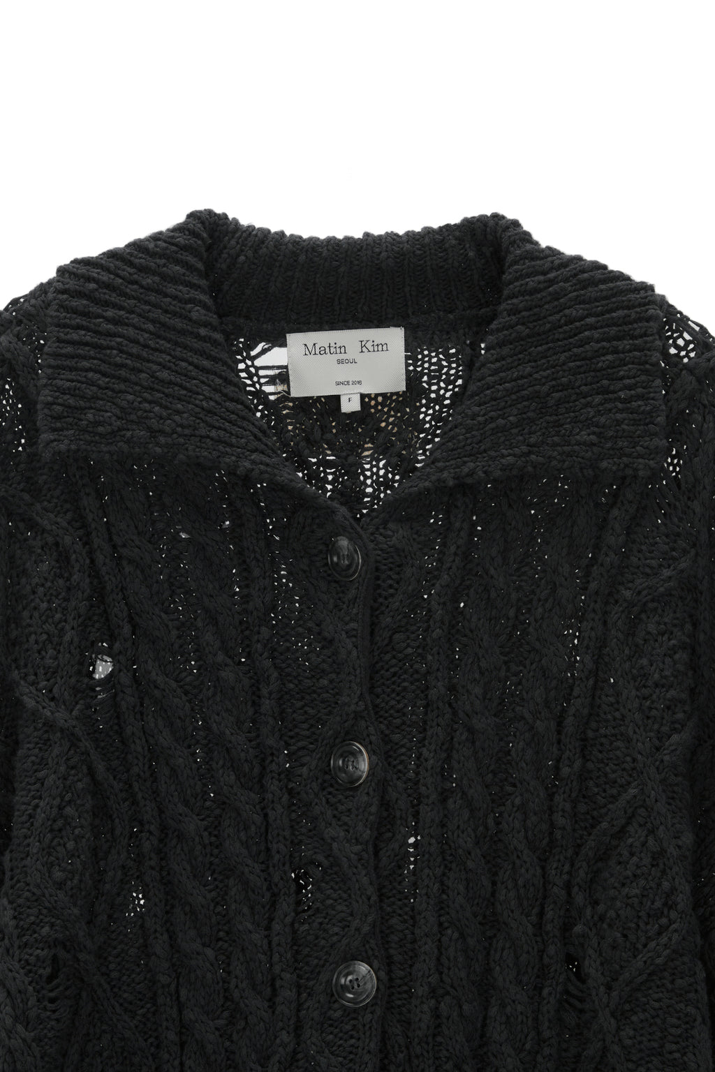 Matinkim Damage Cable Cardigan IN Charcoal