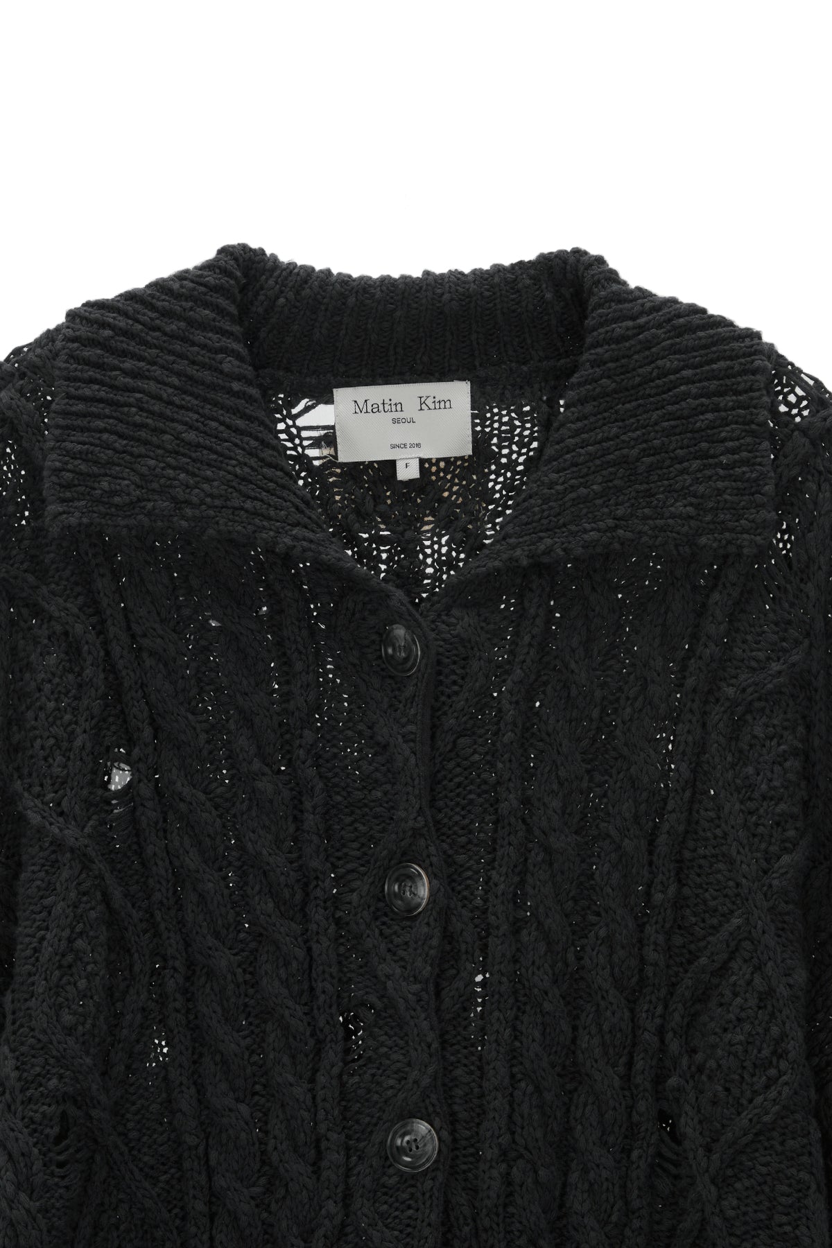 Matinkim Damage Cable Cardigan IN Charcoal