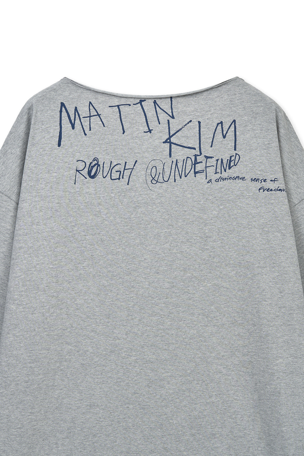 Matinkim Raw Hem Finished Boat Neck Top IN Grey
