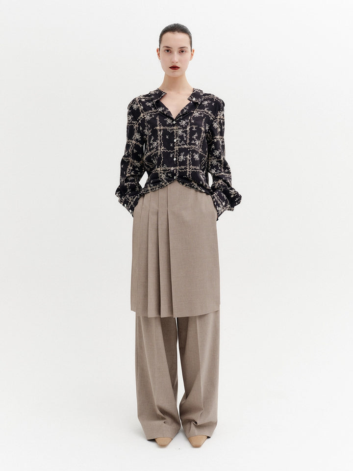 EENK Belted Detachable Pleated Pants - Beige