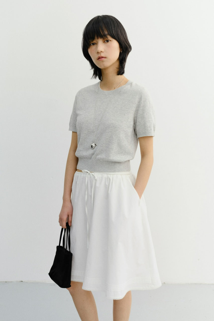 Dunst Unisex Linen Crewneck Knit Melange Grey