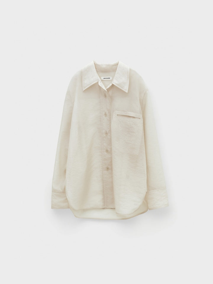 Low Classic See-Through Stitch Shirt Nude