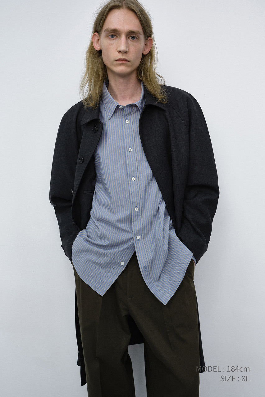Dunst Unisex H-Line Wool Mac Coat Charcoal Grey