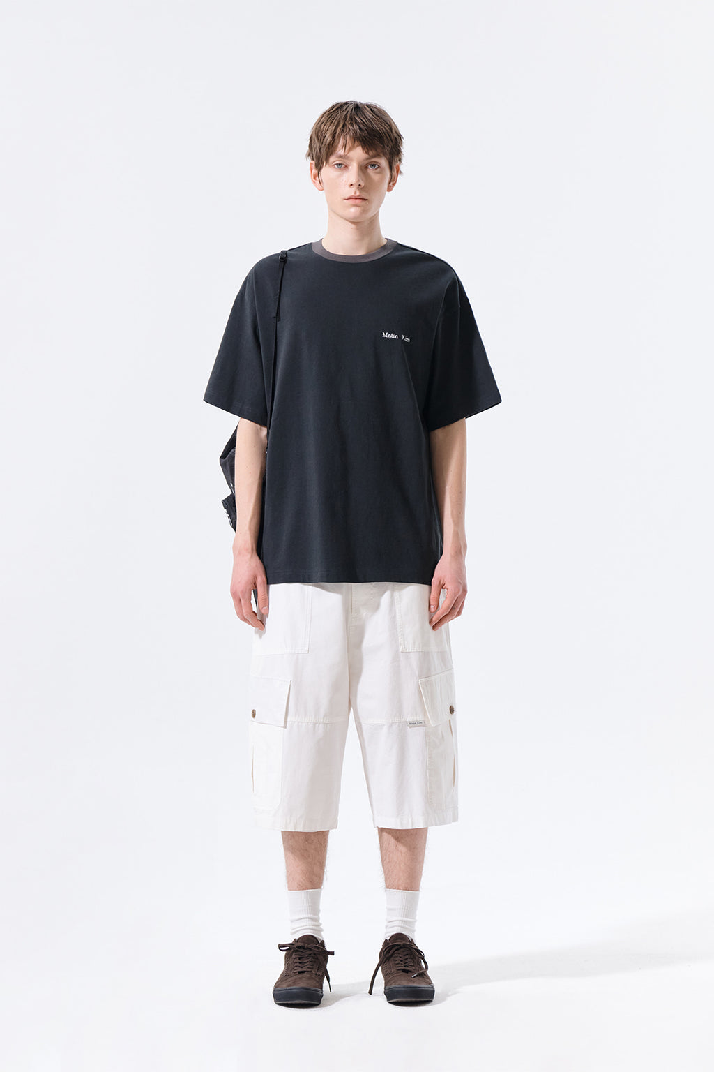 Matinkim Patchwork Cargo Bermuda Pants For Men IN White