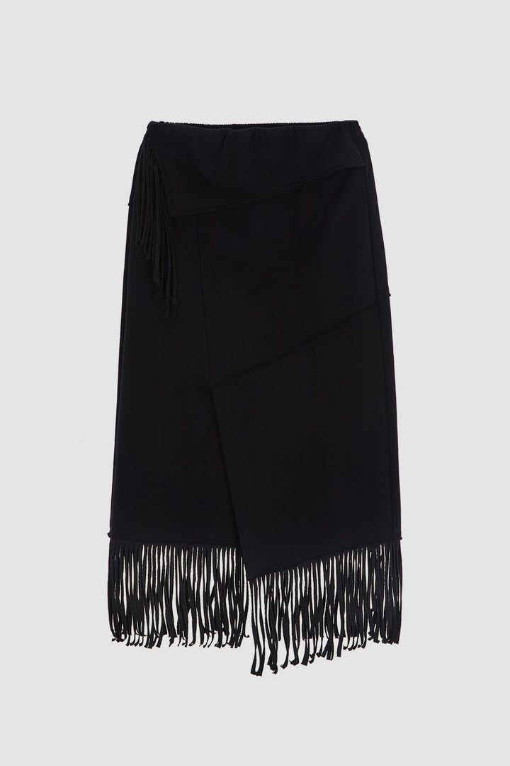 Matinkim Fringe Jersey Midi Skirt IN Black