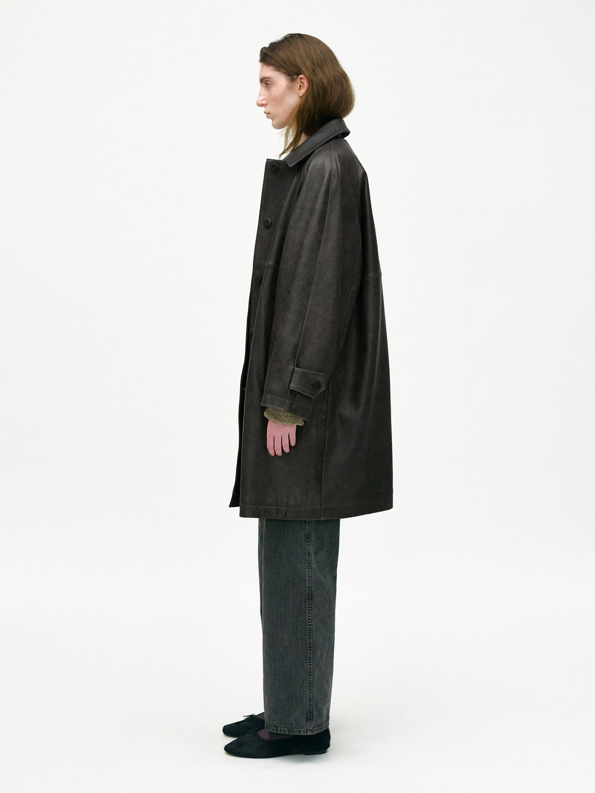 Nothing Written Raglan lambskin coat (Vintage brown)