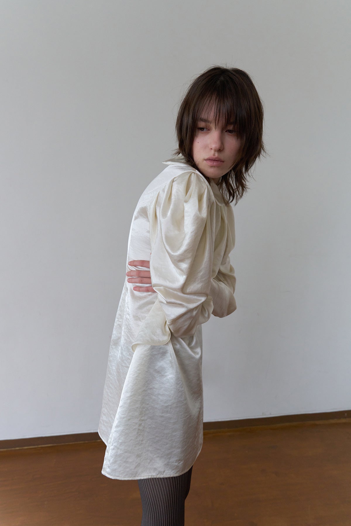 Overdueflair Cupra Draped Mini Dress Cream