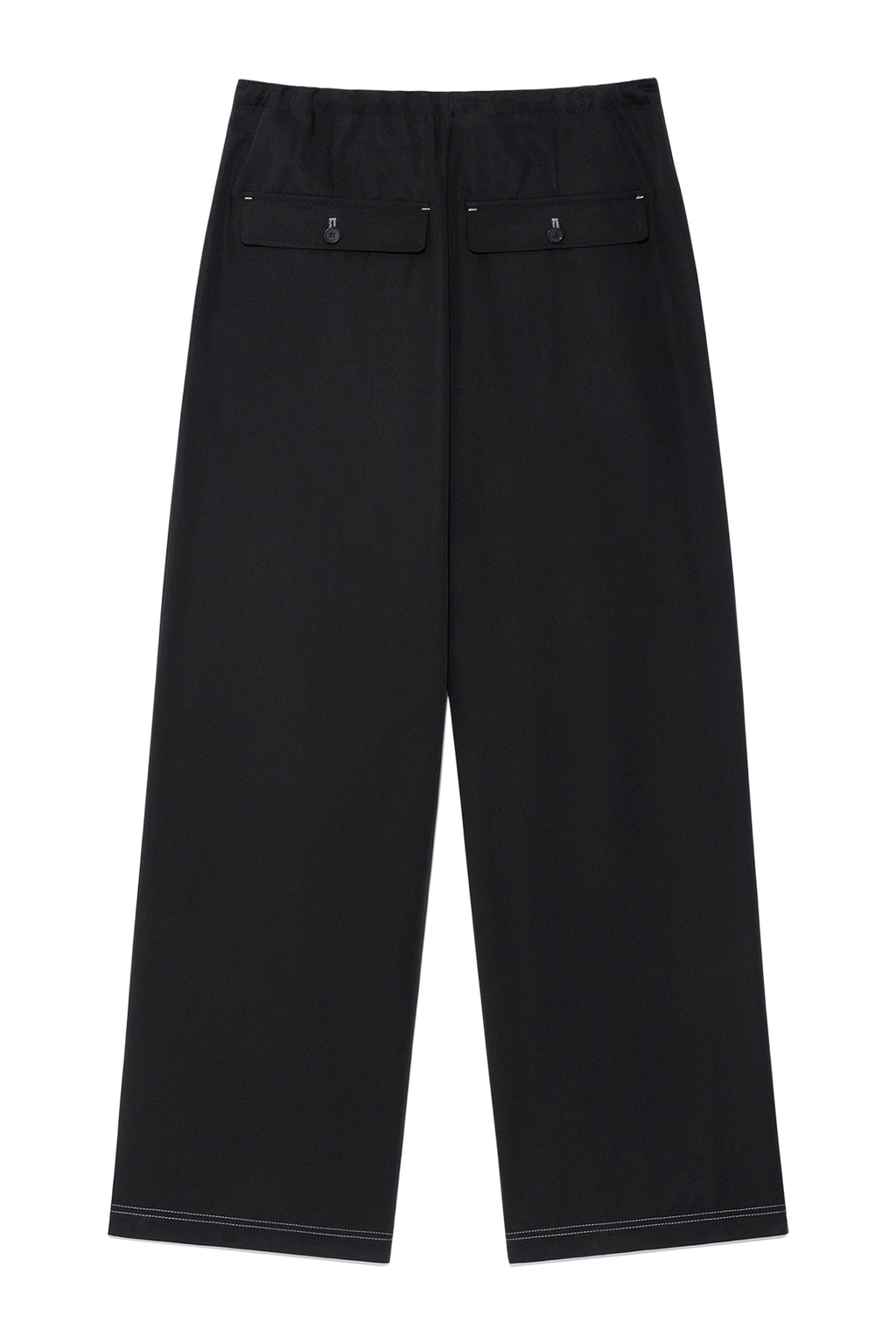 [matinkim] BUTTON POINT STRING WIDE PANTS IN BLACK