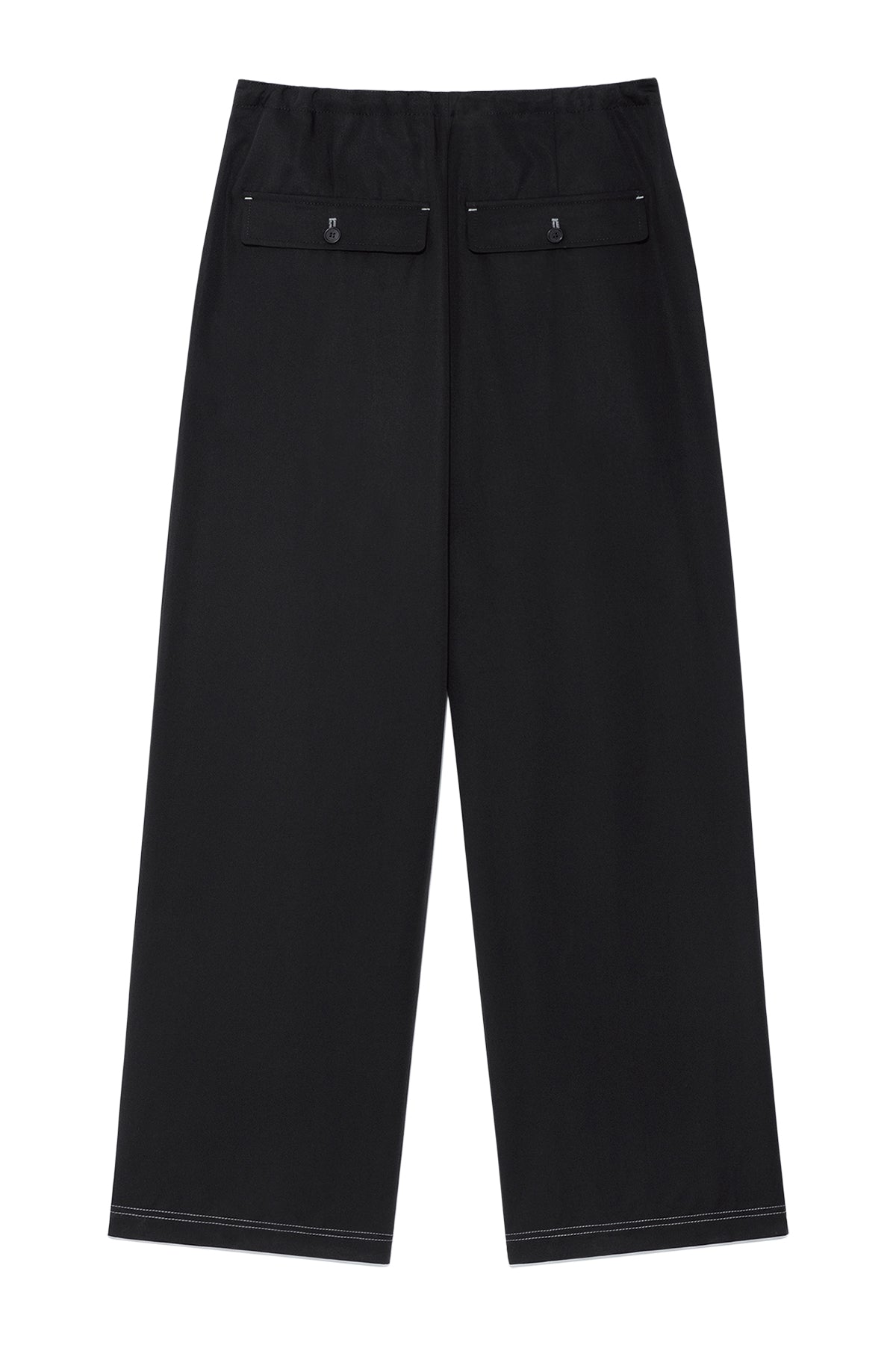 [matinkim] BUTTON POINT STRING WIDE PANTS IN BLACK