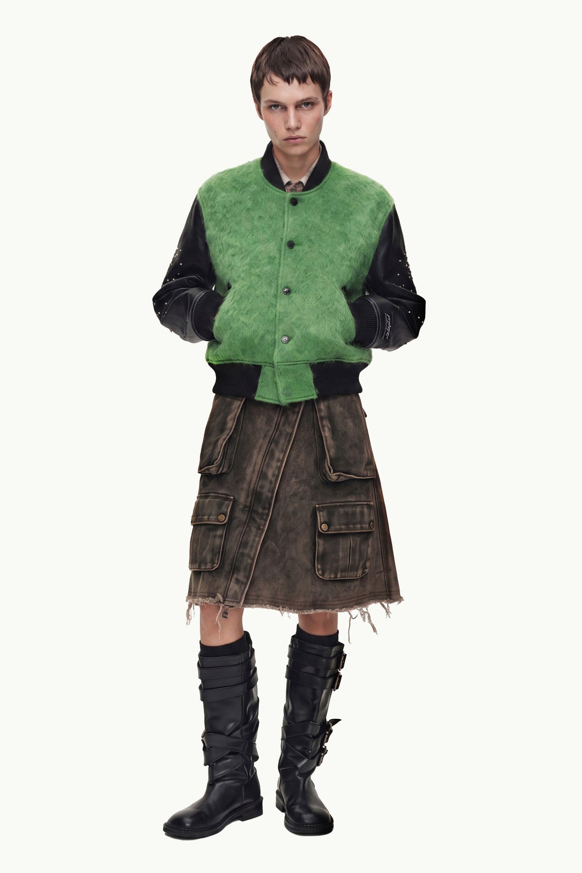 Andersson Bell Lawn Hairy Wool Varsity Jacket