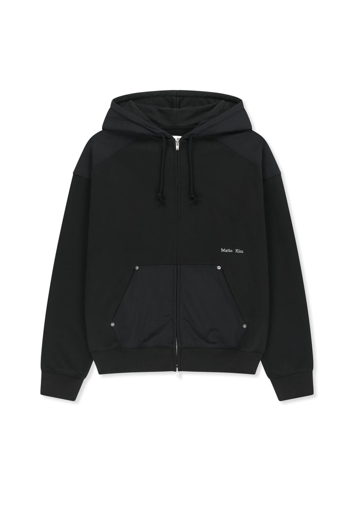 Matinkim Color Block Hoody Zip UP IN Charcoal