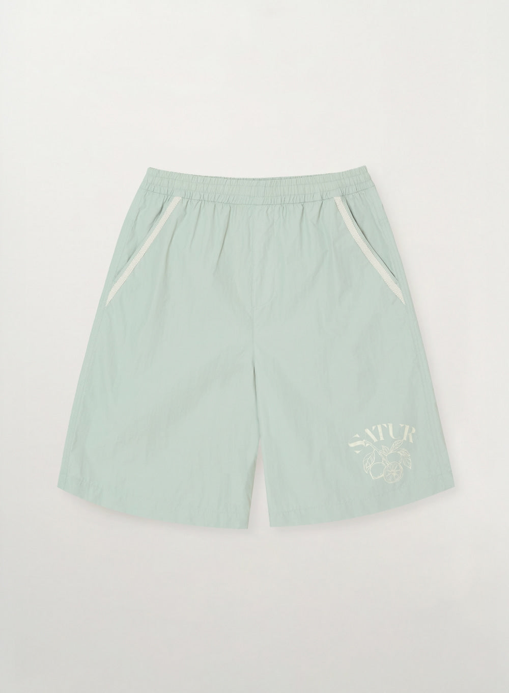 Satur Citron Graphic Nylon Bermuda Pants - Green