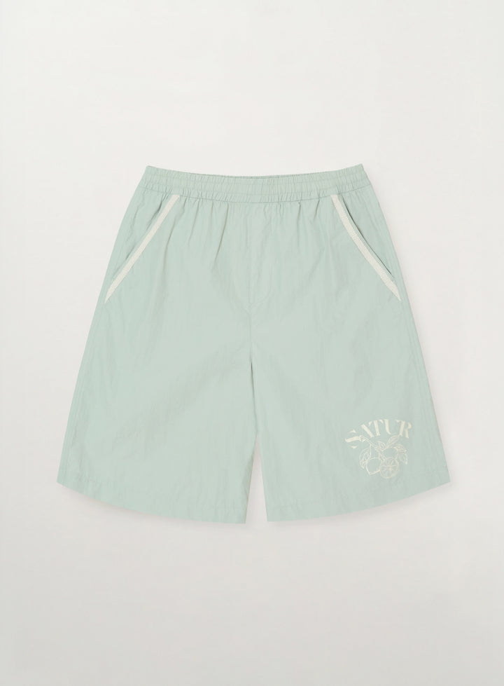 Satur Citron Graphic Nylon Bermuda Pants - Green