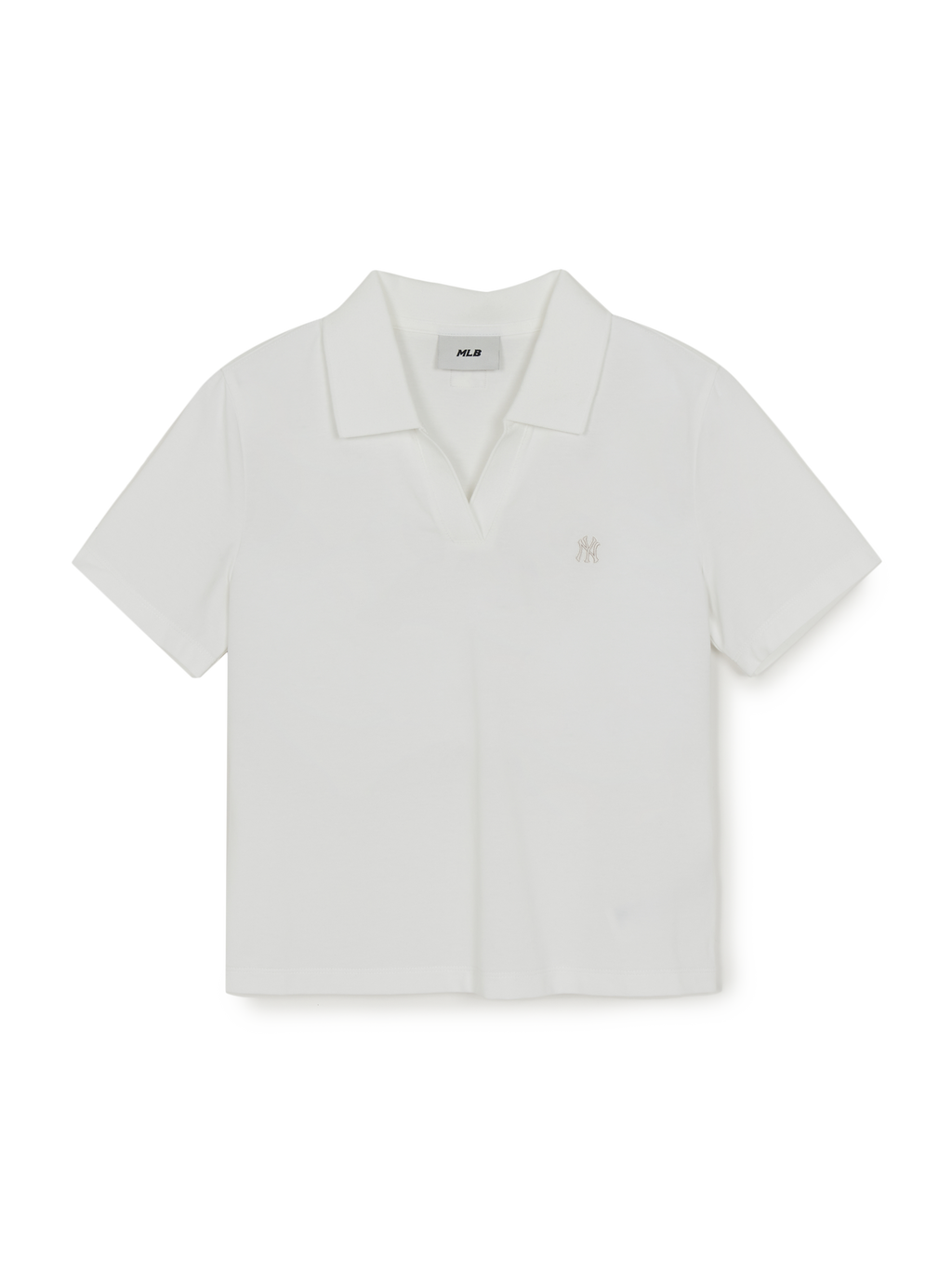 MLB Korea Women's Basic Slim Fit Crop Open Collar Polo T-Shirts