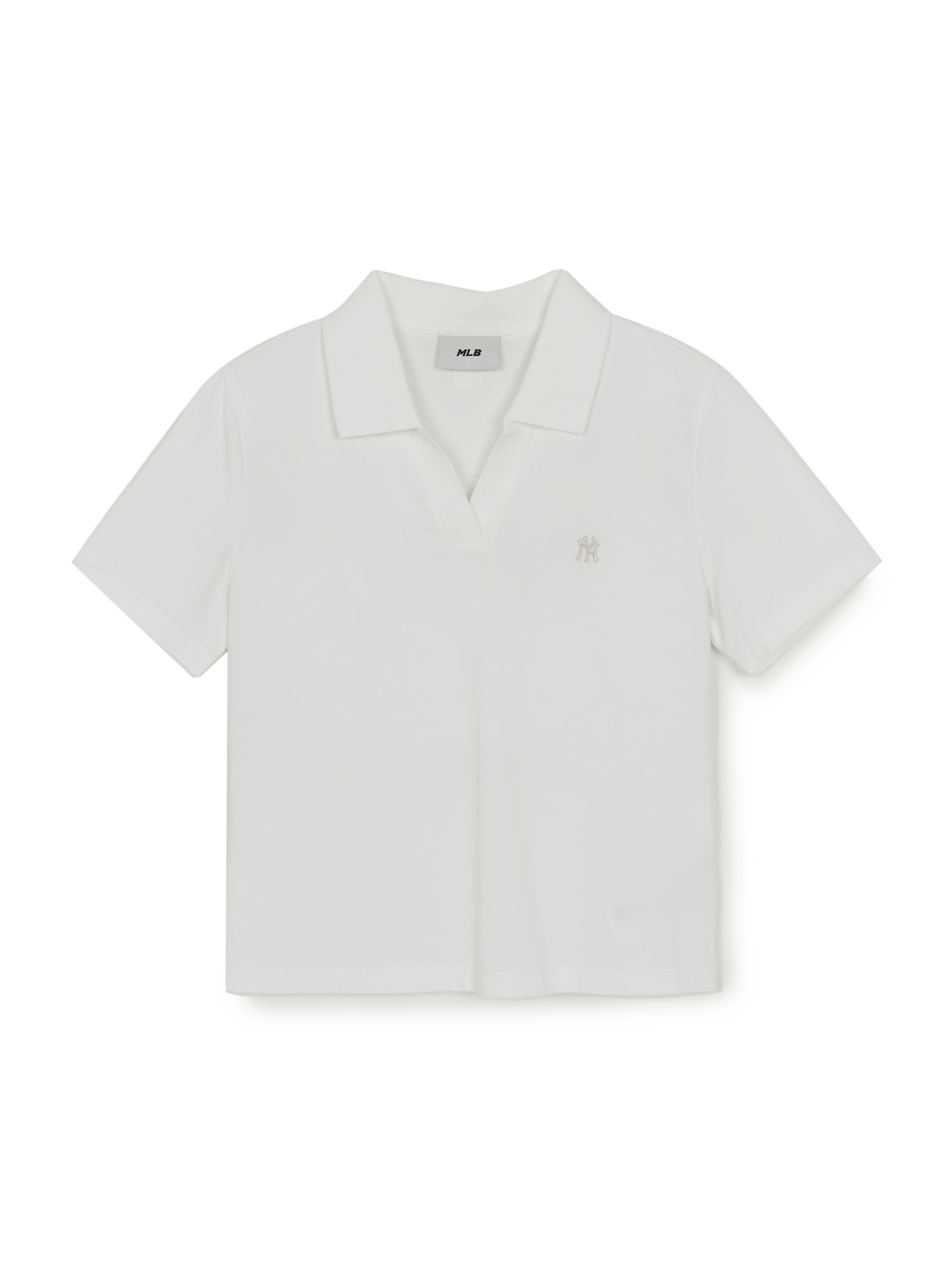 MLB Korea Women's Basic Slim Fit Crop Open Collar Polo T-Shirts