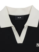 MLB Korea Women's Basic Open Collar Slim Fit Polo T-Shirts