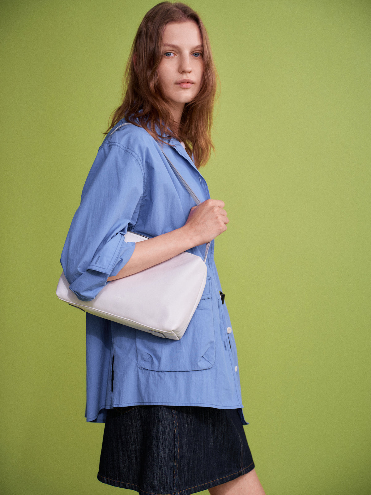 Facade Pattern Vintage Wayne Bag fog white