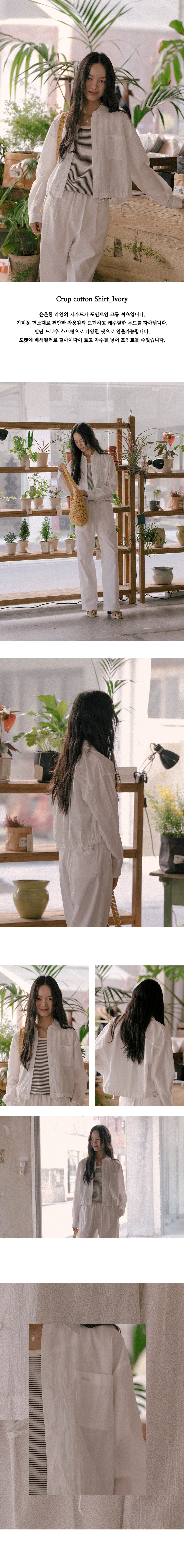 Tillidie Crop cotton Shirt Ivory