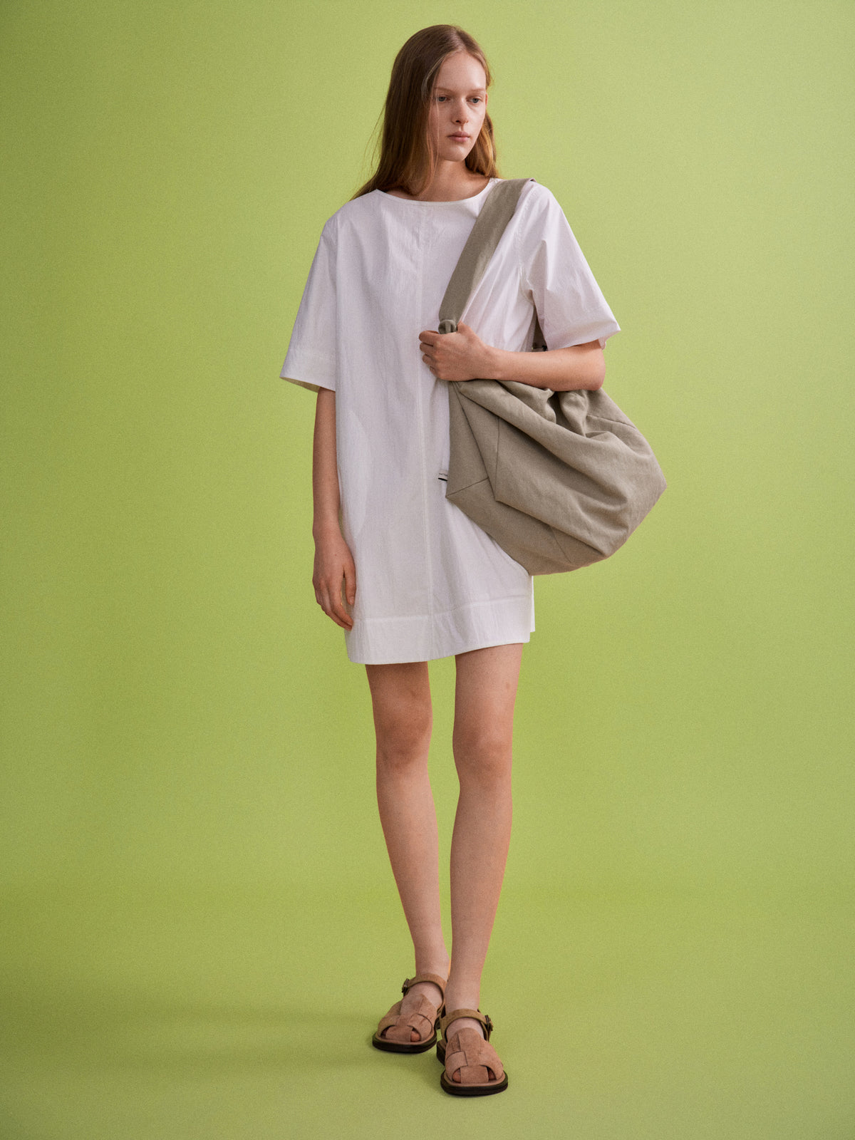 Facade Pattern Cool Cotton Harper Bag olive beige