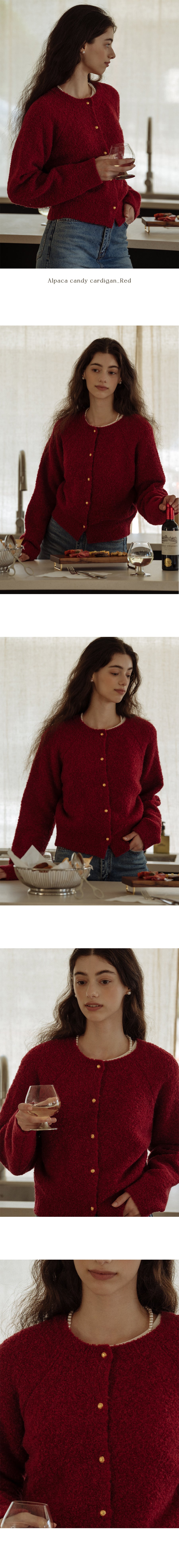 Tillidie Alpaca candy cardigan Red