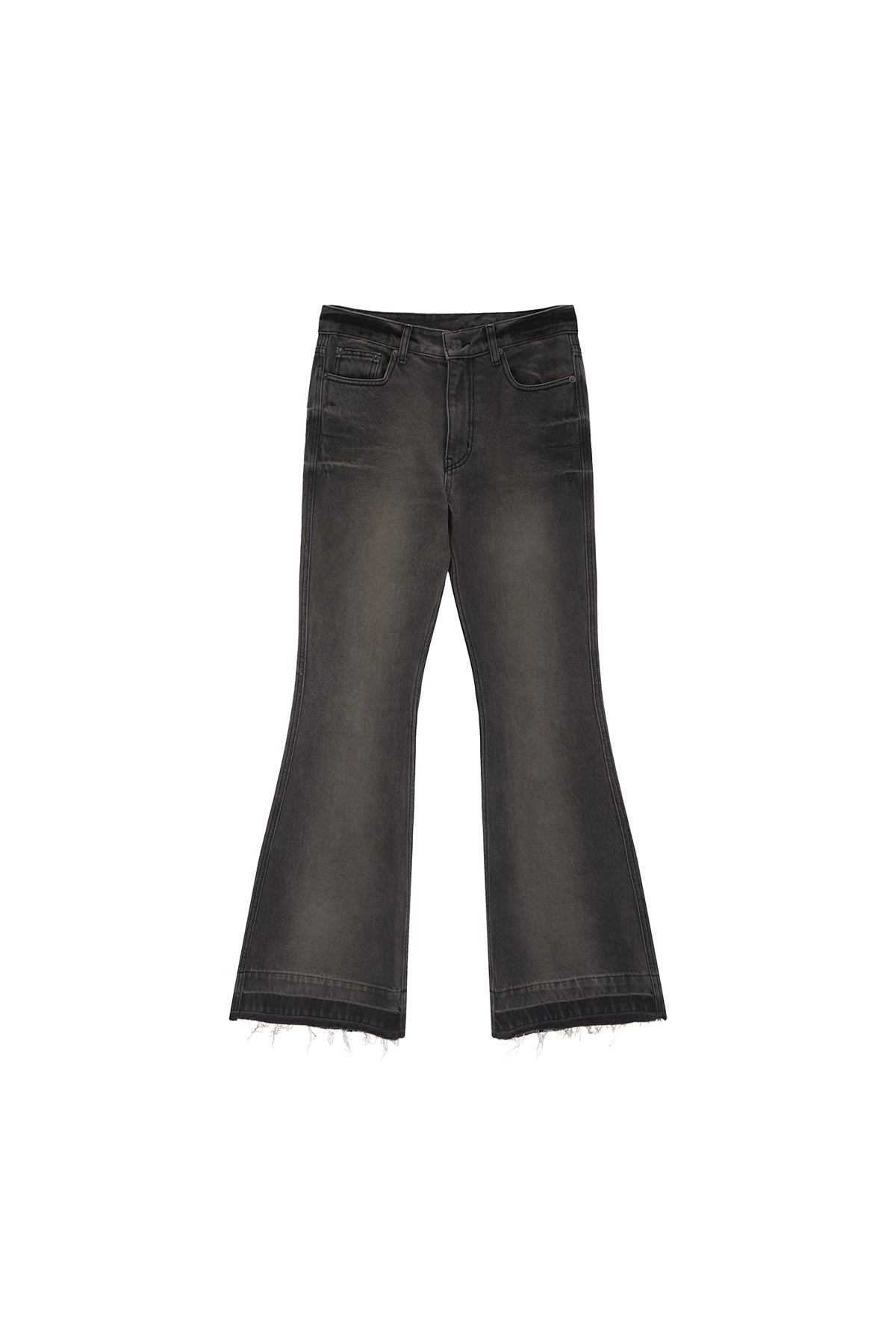 Matinkim Back Pocket Point Washed Boots Cut Denim Pants IN Grey
