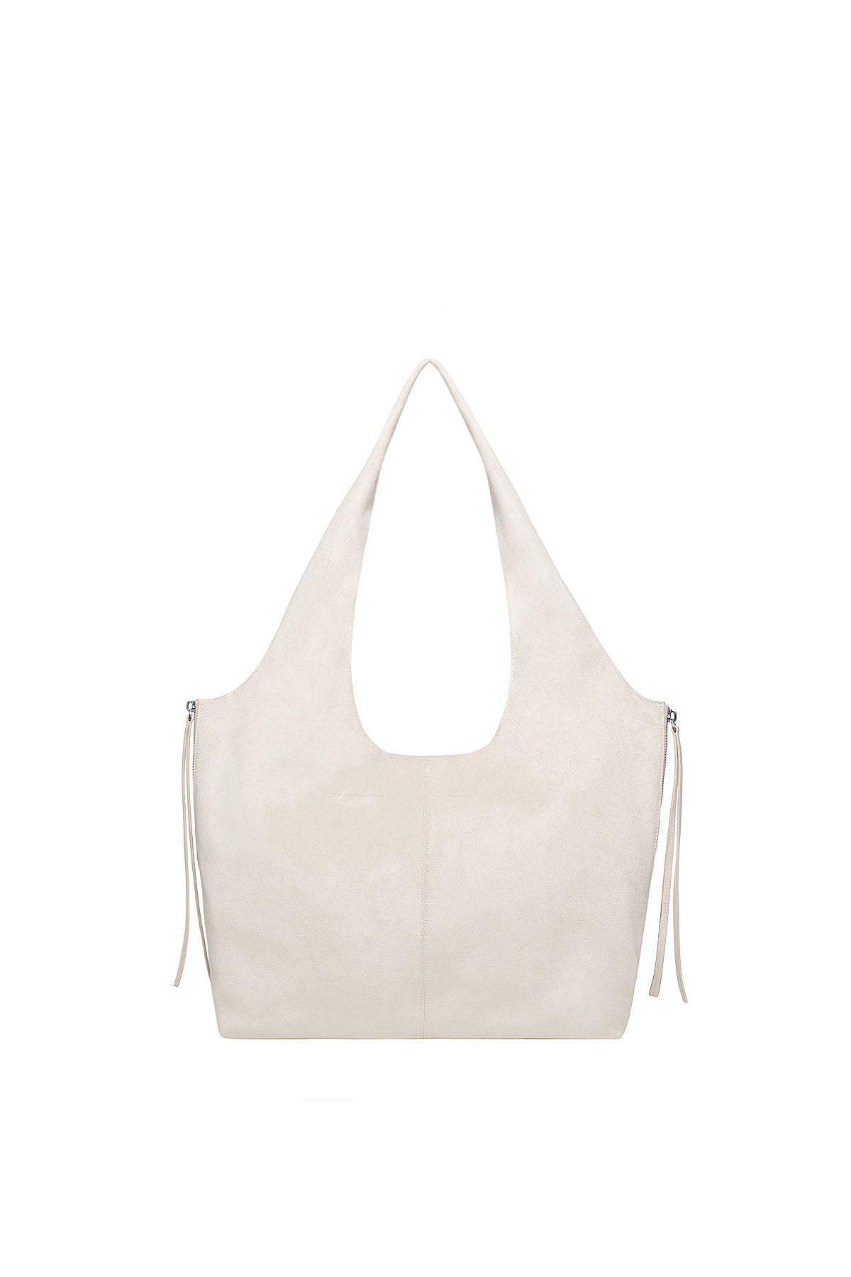 Matinkim Side Zip Suede Shoulder Bag IN Ivory