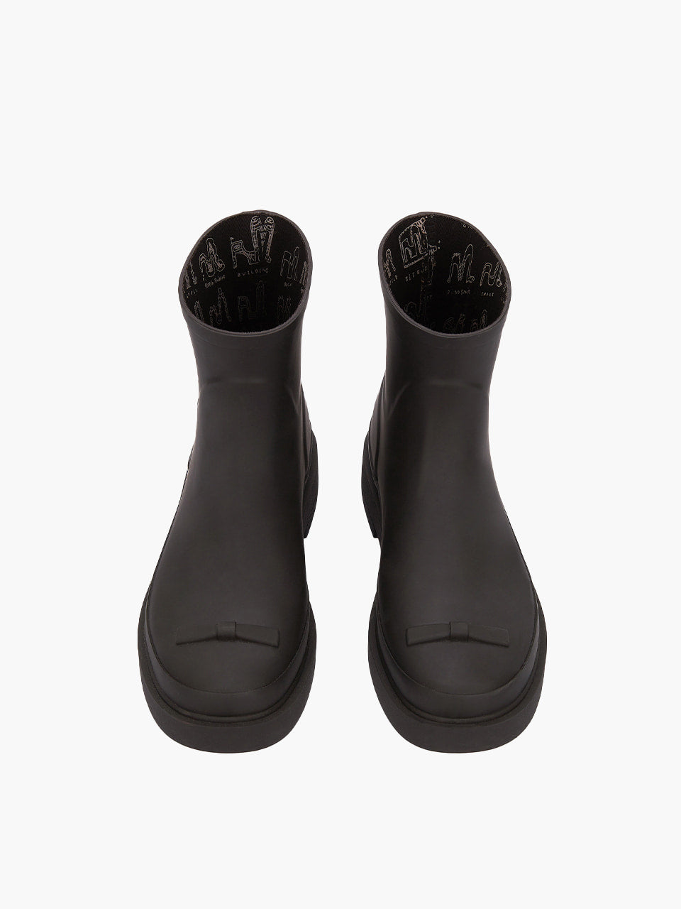 Margesherwood Ribbon Rubber Boots Short dark brown