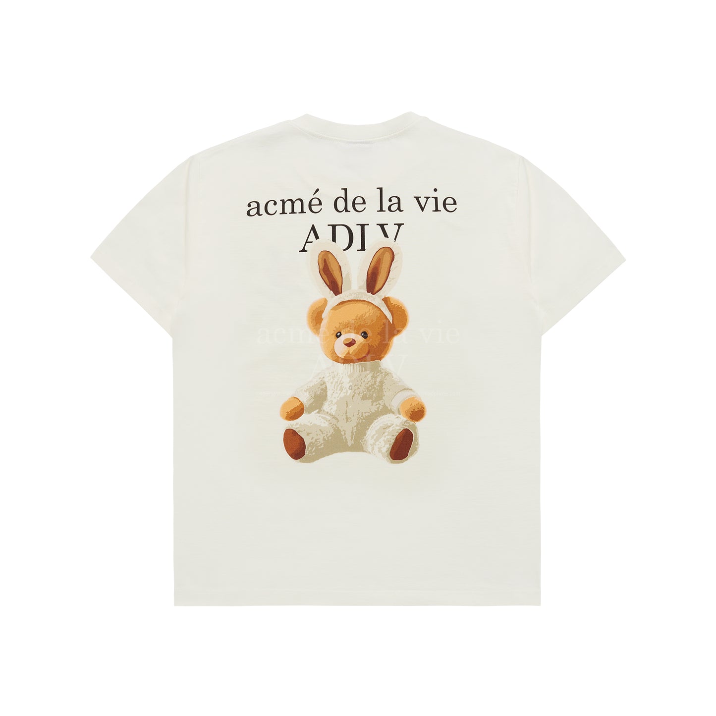 RABBIT BEAR DOLL LOGO SHORT SLEEVE T-SHIRT CREAM