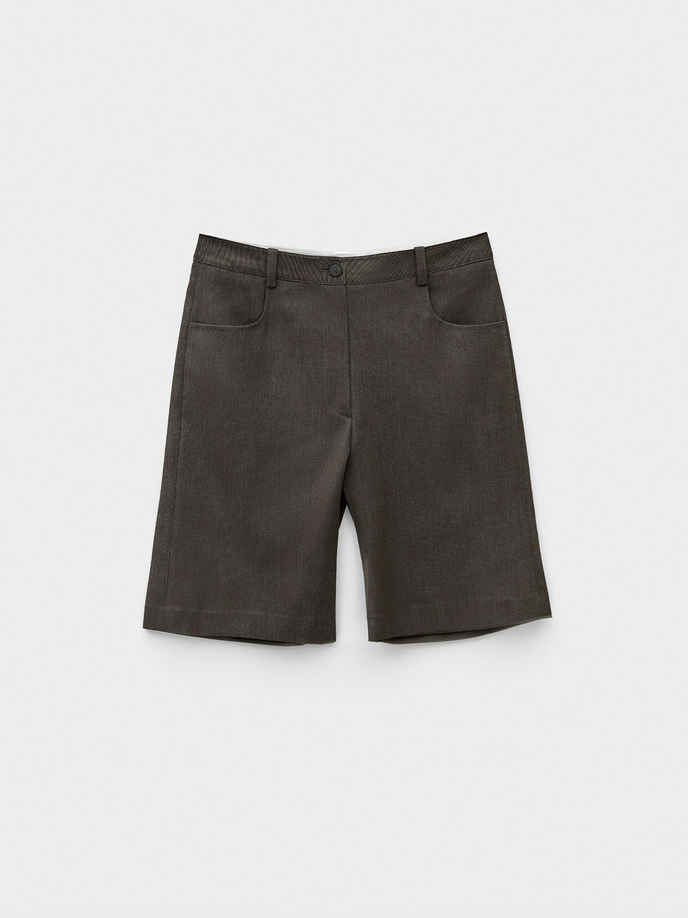 Low Classic Flared Bermuda Pants Melange Brown