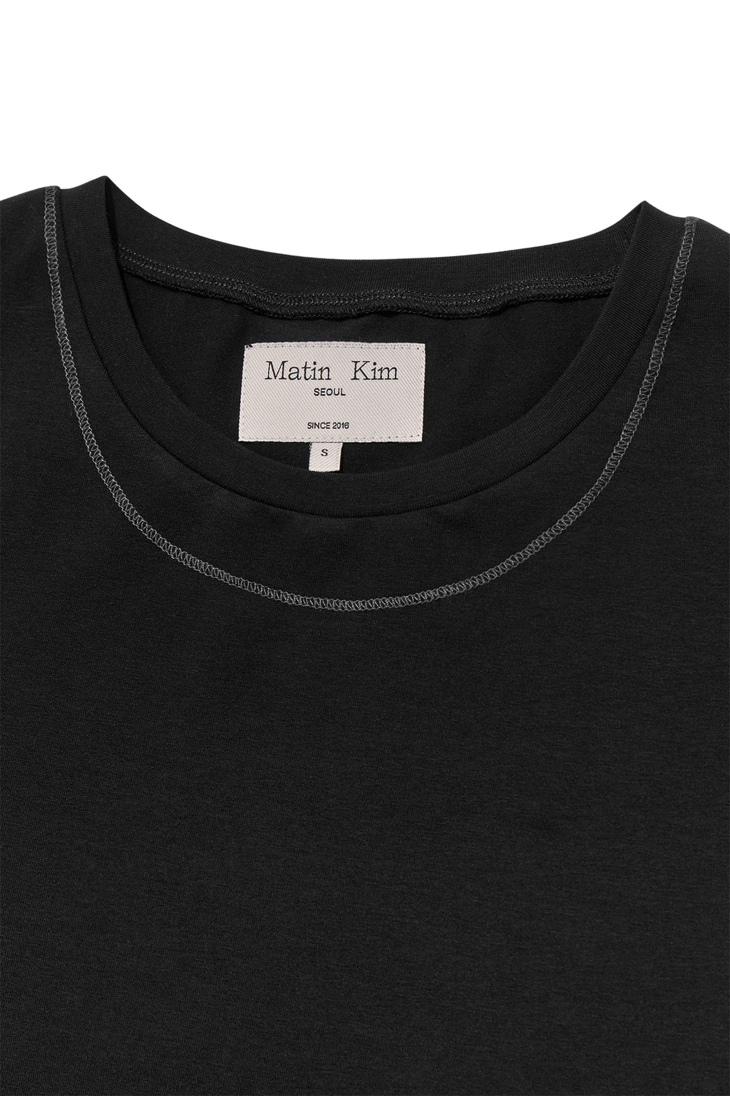 [matinkim] Stitch Point Small Logo Top IN Black