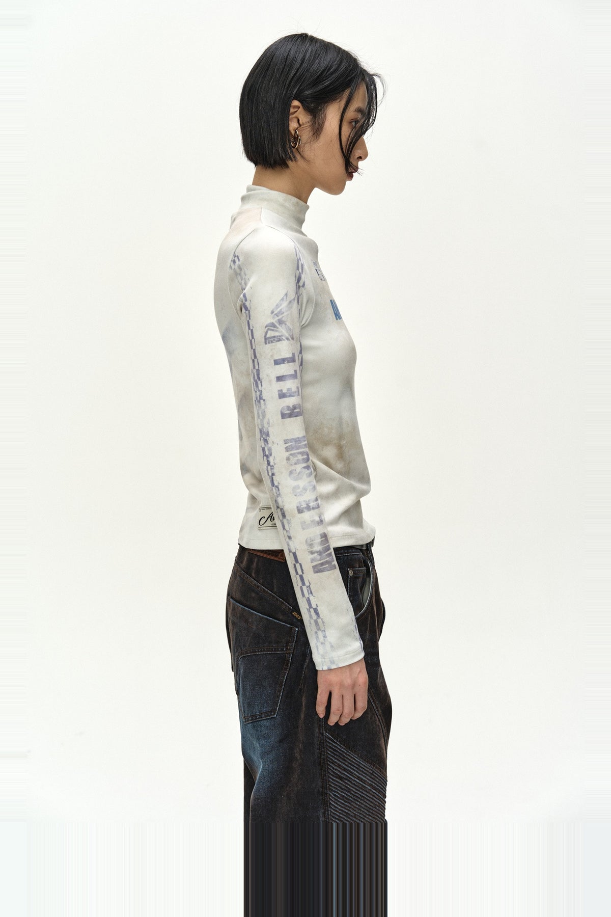 Andersson Bell Racing Graphic Color-Block High-Neck Top