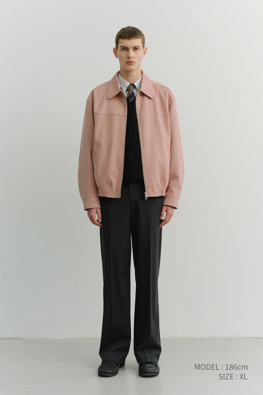 Dunst Unisex Suede Collared Blouson Soft Pink
