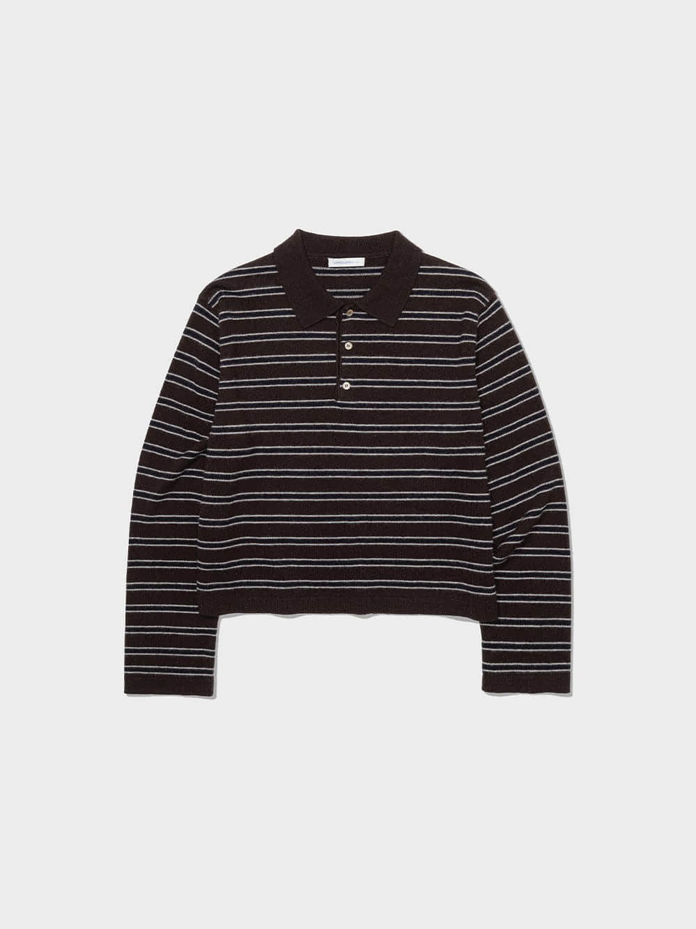 Low Classic Merino Cash Striped Polo Sweater Brown