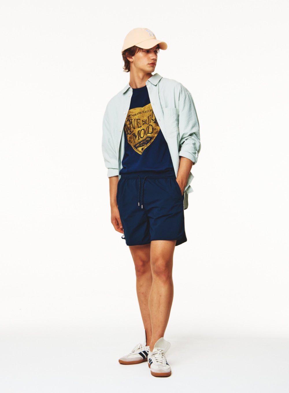 [satur] Seersucker Basic Pocket Shirt - Green